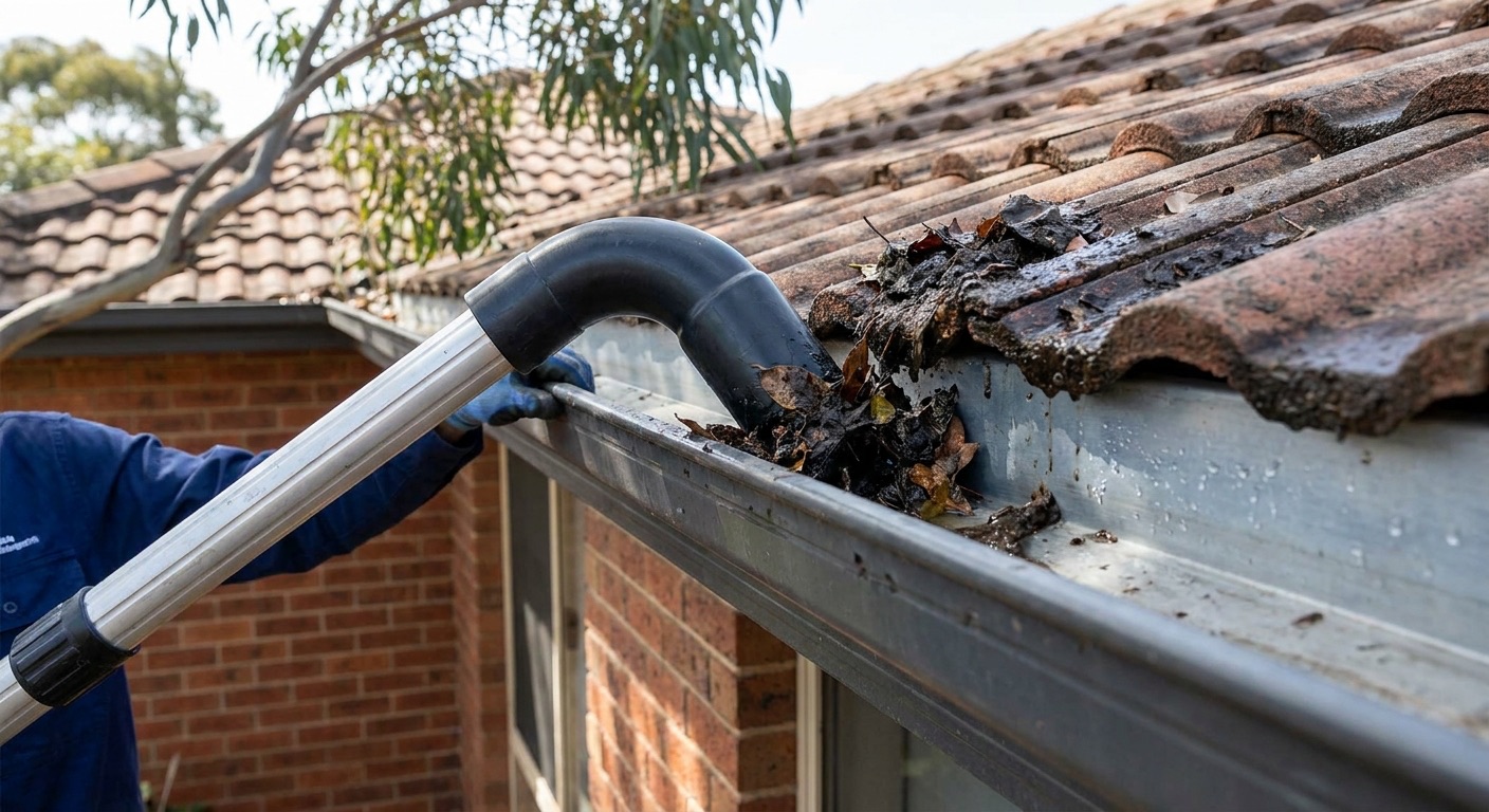 Vacuum gutter cleaning in Cairns